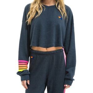 NWT Aviator Nation Relaxed Cropped Sweatshirt